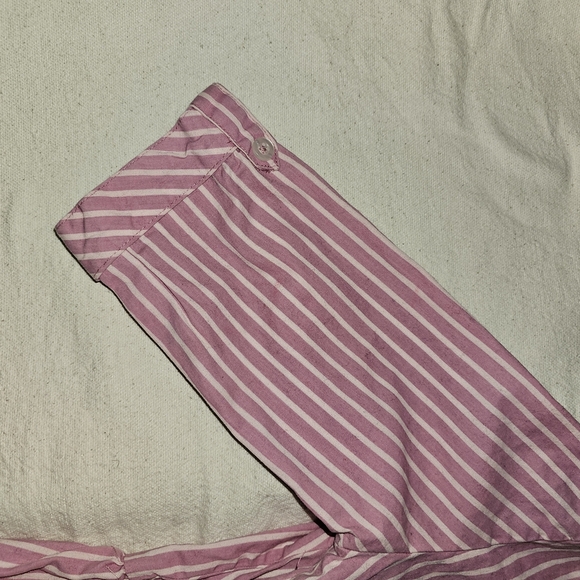 Pink A-Line Dress with 3/4 Sleeve and Pleats Preppy Casual - Picture 8 of 8